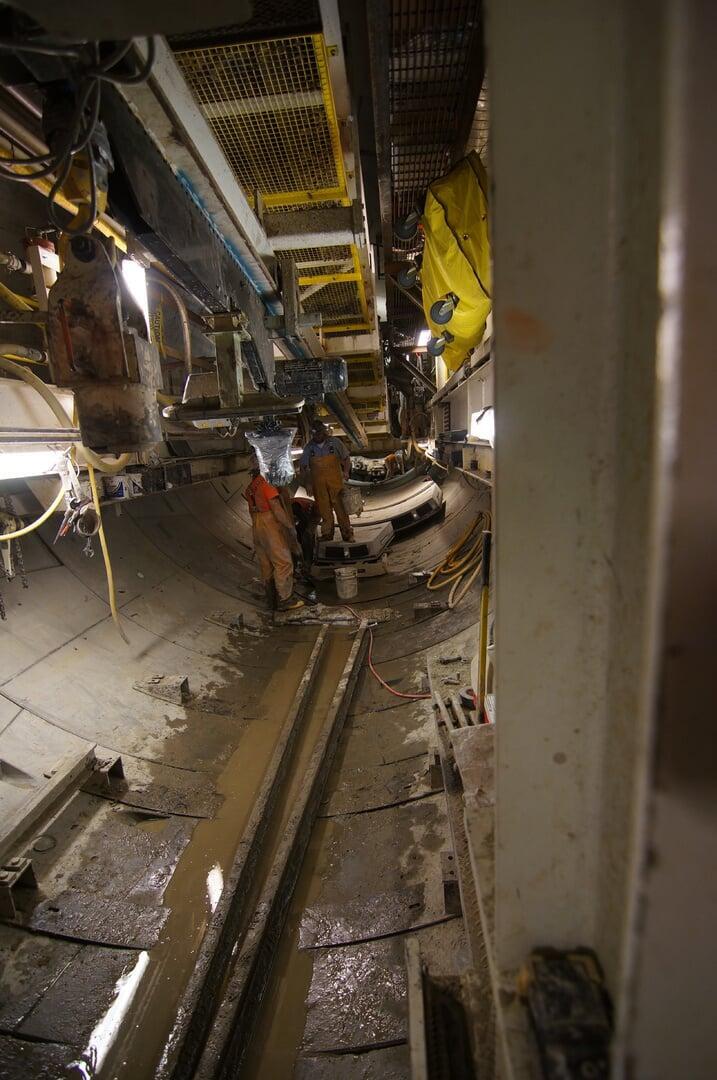 Compressed Air Workers in Tunnel